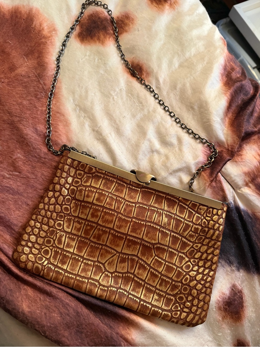 Patricia Nash Cognac Tan Leather Shoulder Bag